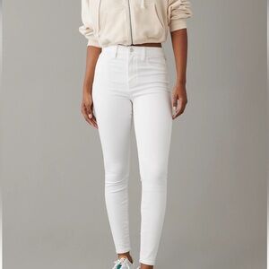 American Eagle Next Level Stretch White Super High Rise Cotton Denim Jegging NEW